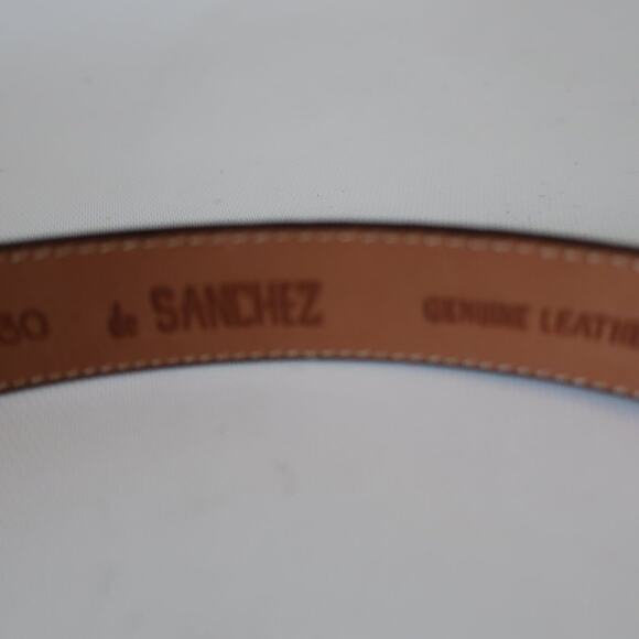 DE SANCHEZ BROWN LEATHER BELT western SILVER BUCKLE 30 - Picture 5 of 5